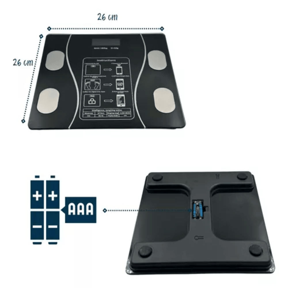 Bascula  pesa en vidrio  bluetooth