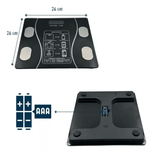 Bascula  pesa en vidrio  bluetooth